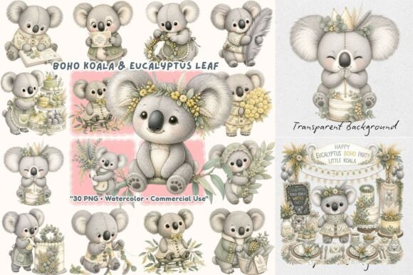 Boho Eucalyptus Koala Watercolor: A Creative Asset Guide