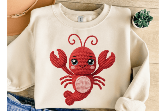 Crochet Baby Lobster PNG: A Cozy Ocean Design Asset