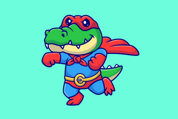 Cute Crocodile Super Hero: A Design Asset with Personality