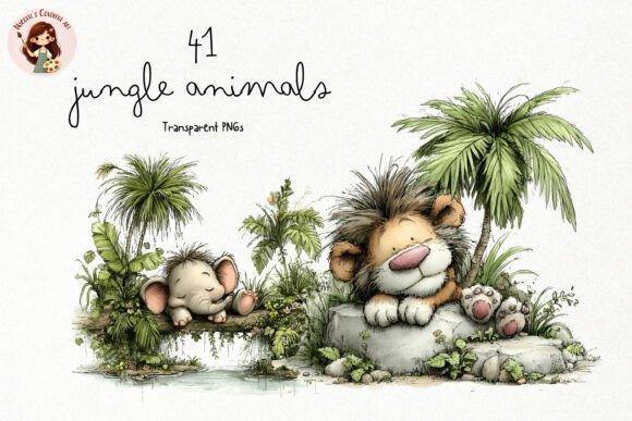 Cute Jungle Animals PNG Clipart: A Designer's Tropical Toolkit