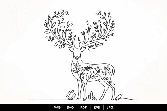 Floral Deer Line Art SVG: A Botanical Design Essential