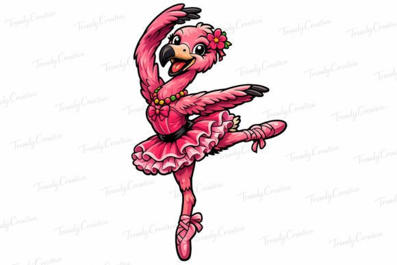 Graceful Flamingo Ballerina PNG Clipart Art for Creative Projects