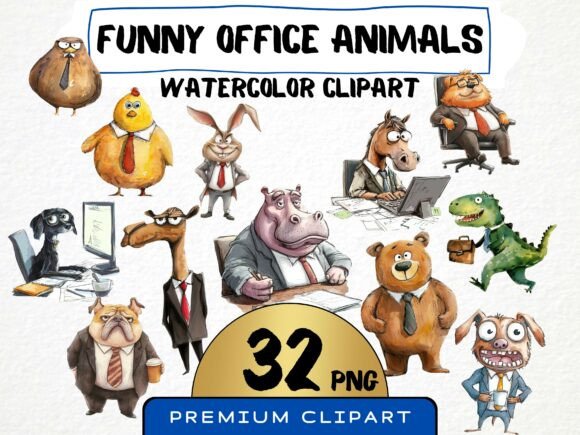Inject Humor into Projects with Funny Office Animals Clipart
