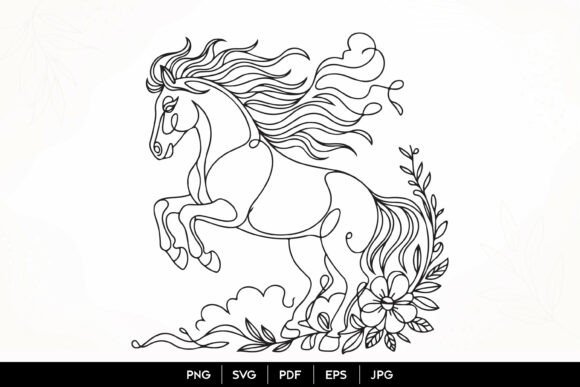 Majestic Floral Horse SVG: Artistry in Every Detail