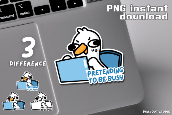 Pretending to Be Busy Goose Sticker: A Hilarious Take on Office Life