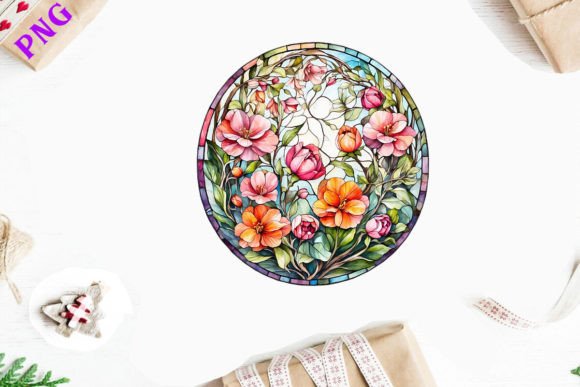 Stained Glass Spring Flowers Clipart: A Fresh Burst of Digital Artistry