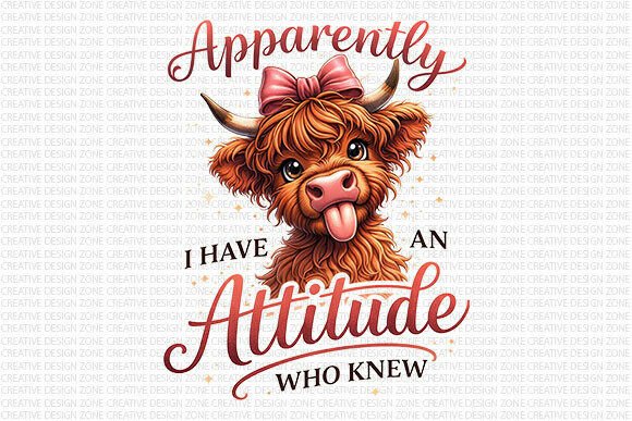 Unleash the Charm: The Funny Highland Cow Attitude PNG