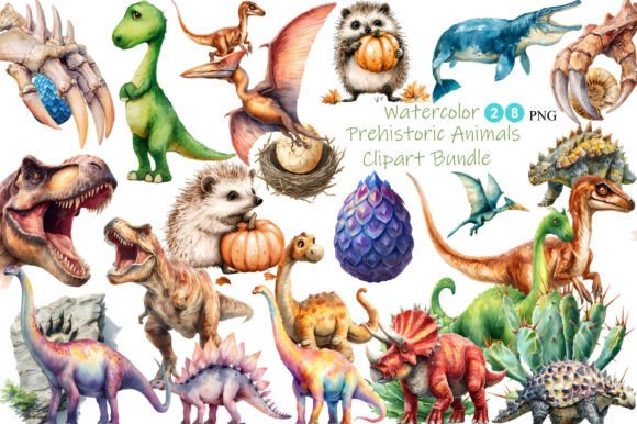 Unleashing the Charm of Watercolor Prehistoric Animals