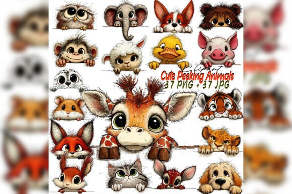 Whimsical Peeking Animals Love Quotes